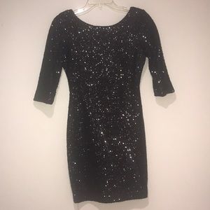 Black Sequence Bodycon Dress. Size Small.